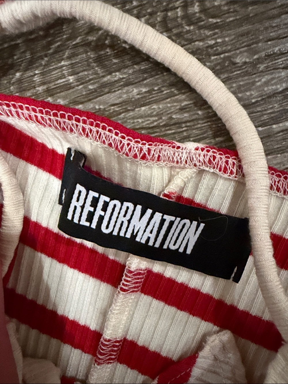 Reformation Ibiza striped tie up cutout midi dress red white stripes small - Picture 3 of 6